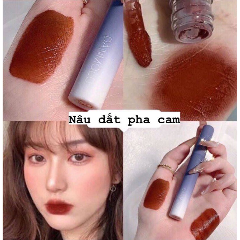 Set 5 cây son lì Danmolu nội địa Trung tone màu nude, nâu đỏ, cam đất đẹp | BigBuy360 - bigbuy360.vn