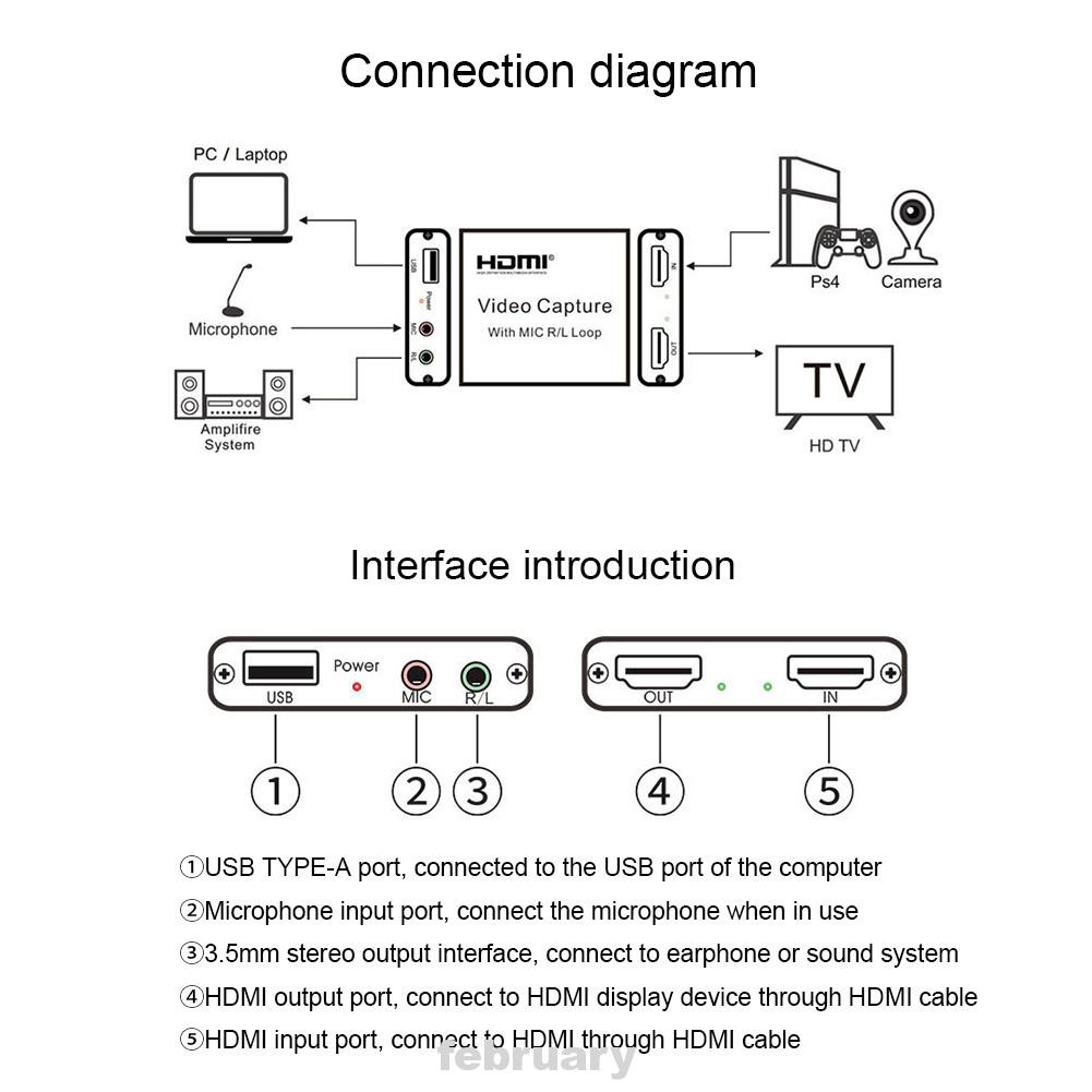 4K 1080P Multifunction HD Portable With Mic For Live Streaming Game Recording 60hz HDMI Video Capture Card | BigBuy360 - bigbuy360.vn