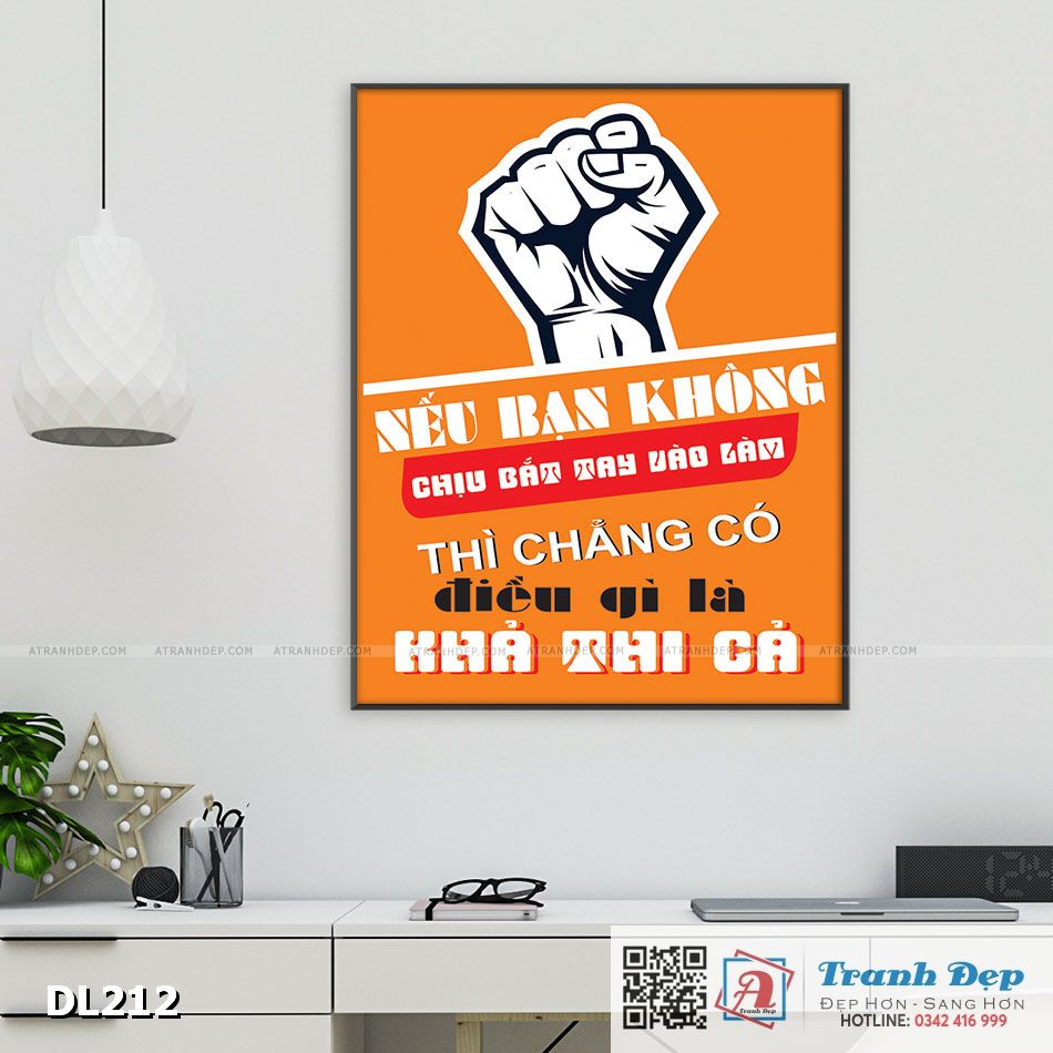 Tranh động lực trang trí phòng làm việc - Nếu bạn không chịu bắt tay vào làm thì chẳng có điều gì là khả thi cả - DL212