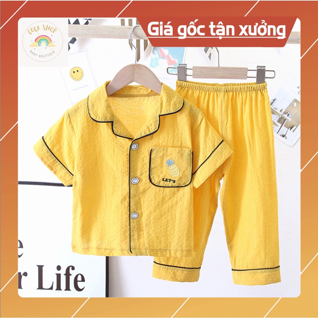 Đồ Ngủ Ngắn Tay Cho Bé, Bộ Pijama ngắn tay Bé Trai, Bộ Pijama Cho Bé Gái Chất Đũi In Hình Cực Yêu Cho Bé Từ 8kg - 39kg