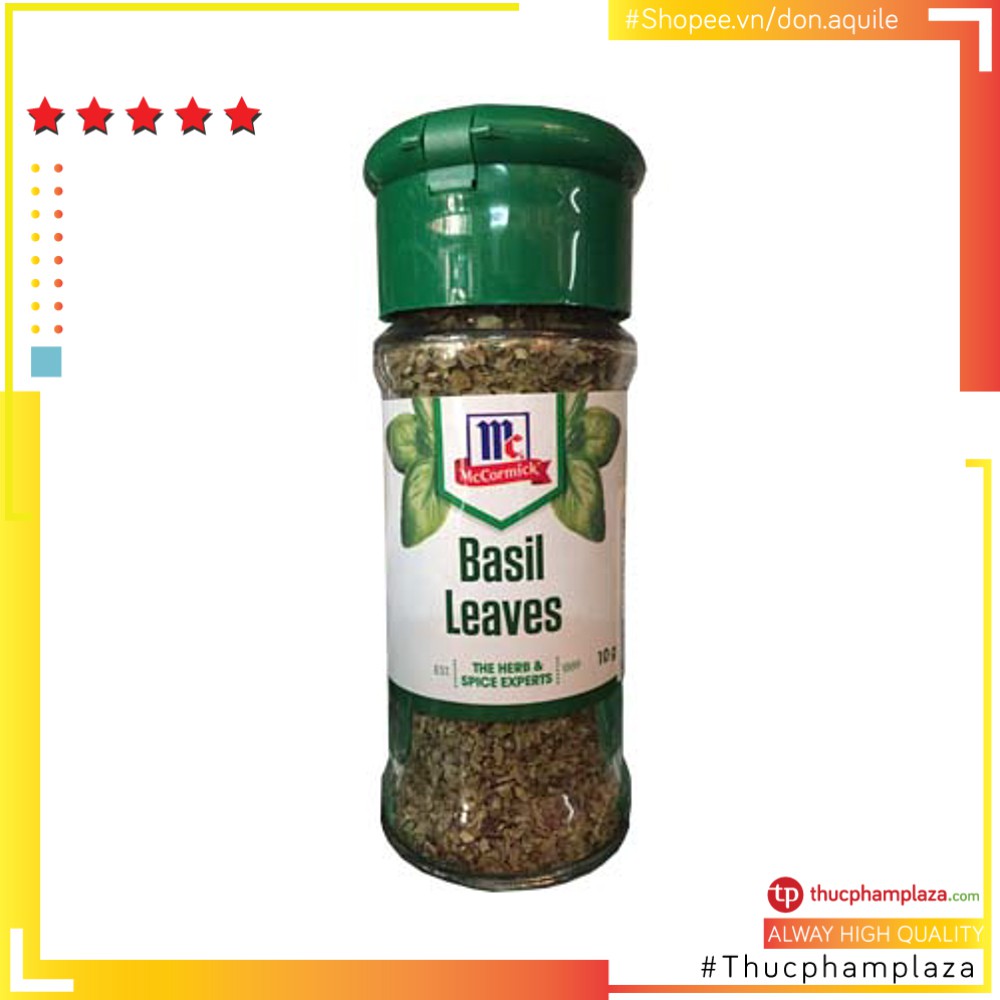 Lá húng quế McCormick Basil Leaves lọ nhỏ 10g