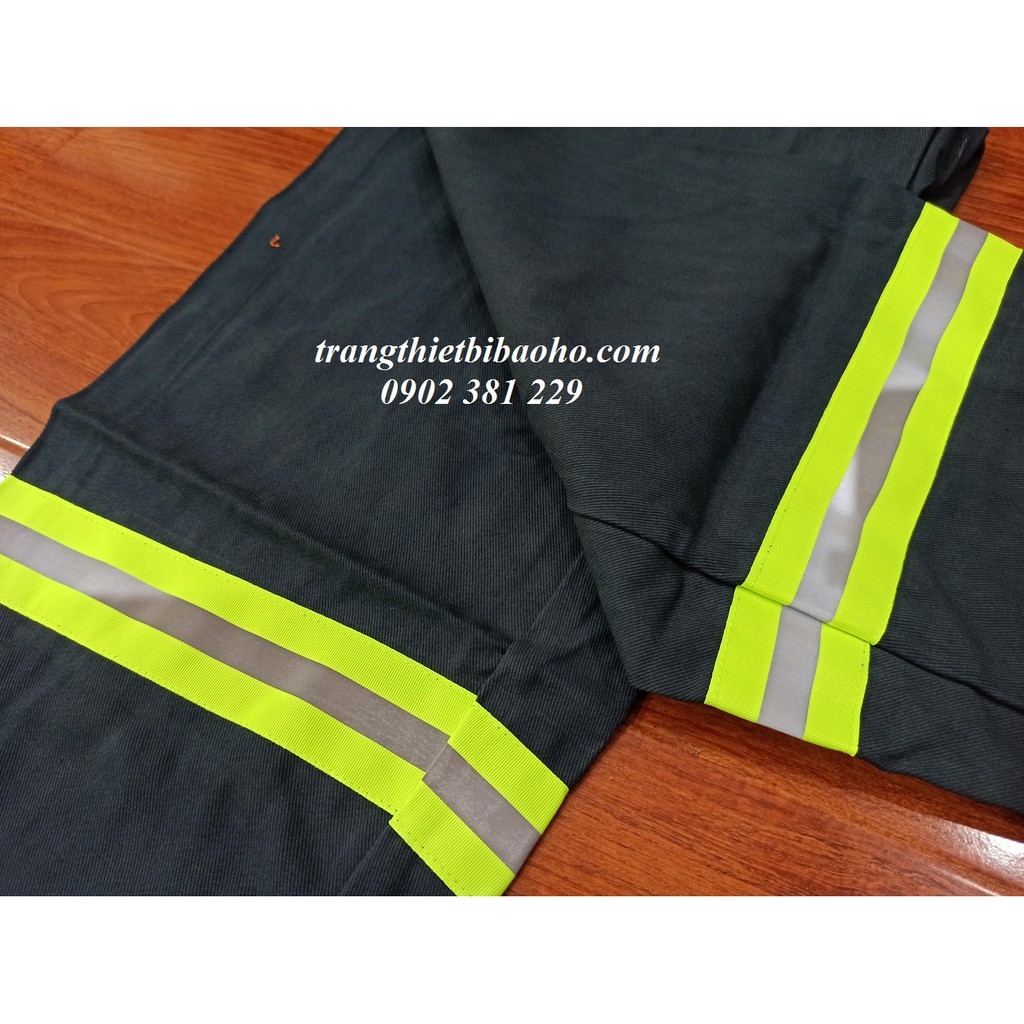 Quần áo phòng cháy chữa cháy màu xanh TT56 - hình thật