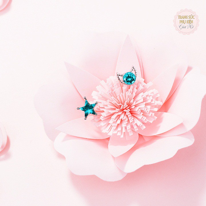 Bông tai nữ trăng sao thời trang Hàn nhỏ xinh HT209, bạc ý S925