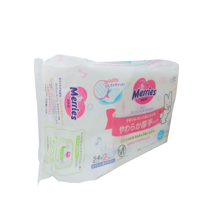 Set 2 gói Khăn Giấy Ứớt Merries Nội Địa Nhật (54 Tờ x 2 gói)