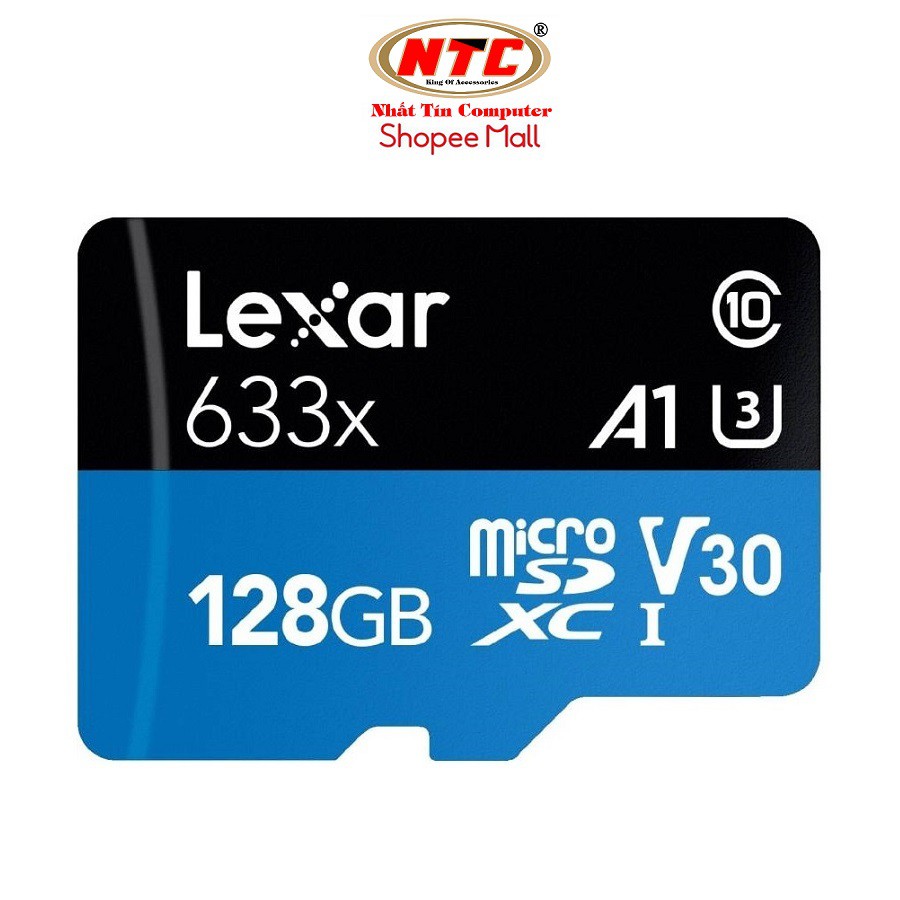 Thẻ nhớ MicroSDXC Lexar 128GB 633x A1 V30 U3 4K 95MB/s (Xanh) - Không Box