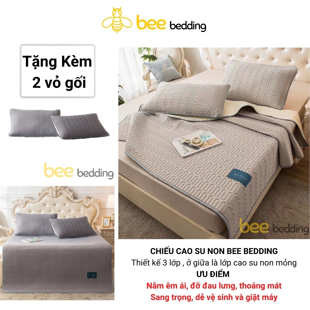 Chiếu điều hòa cao su non tencel latex Bee Bedding, chiếu nệm mủ cao su non hàng cao cấp, mát mùa hè [1m6, 1m8, 2mx2m2]