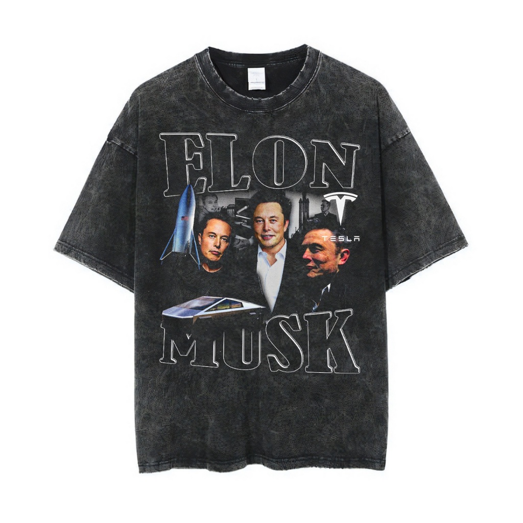 Áo Thun Oversized Tâm Lý "Elon Musk" | Áo Thun Elon Musk | Tesla | Đá Rửa Đá | Áo Thun Oversize | Phong Cách Cổ Điển | Áo