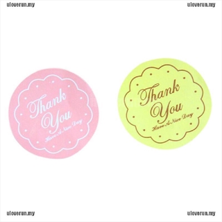 Bộ 24 miếng dán hình Oval in chữ Thank You độc đáo Sticker dán trang trí quà tặng Envel