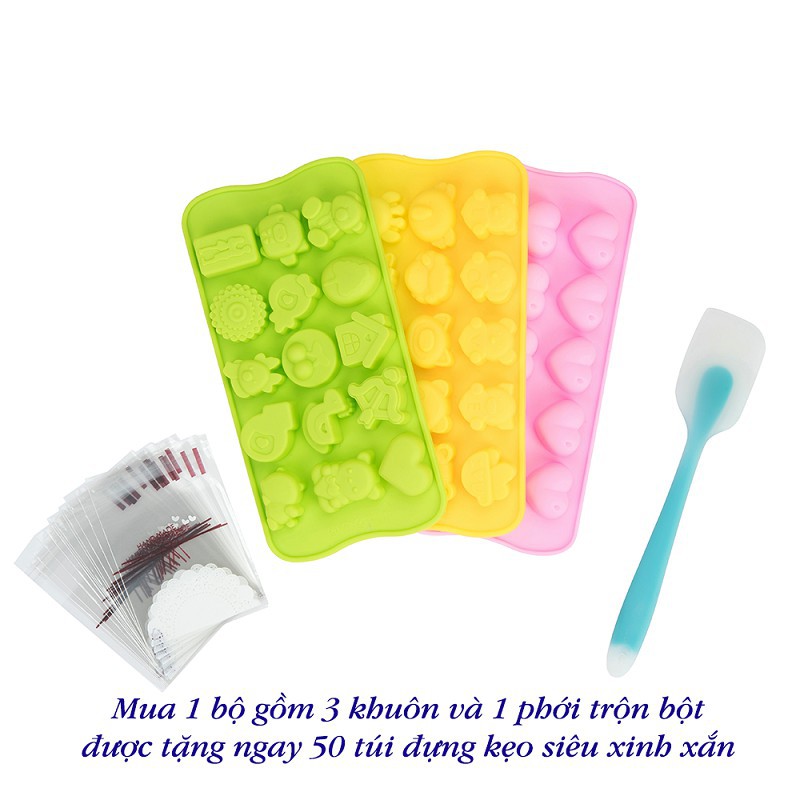 Khuôn làm socola, thạch rau câu bằng Silicone cao cấp bền đẹp