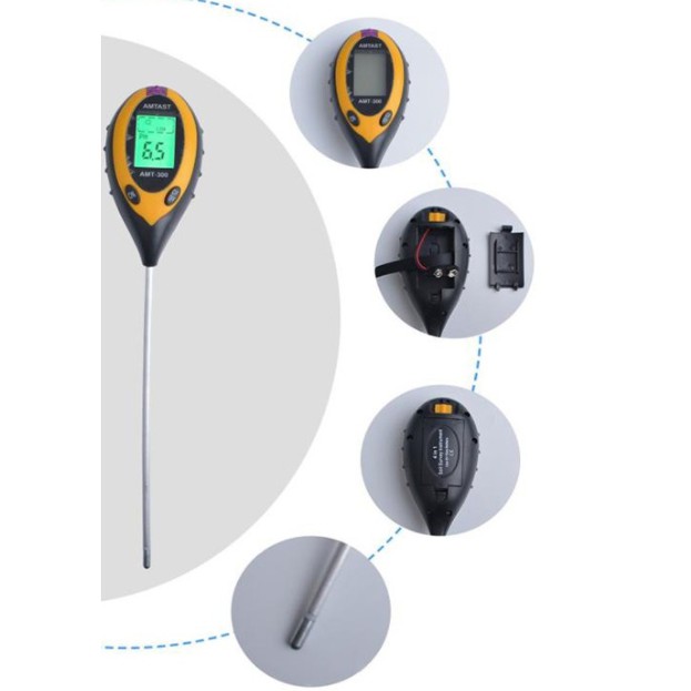 Máy đo, dụng cụ đo độ PH đất 4 trong 1(PH, độ ẩm, ánh sáng, nhiệt độ) Tặng Kèm Pin 9V