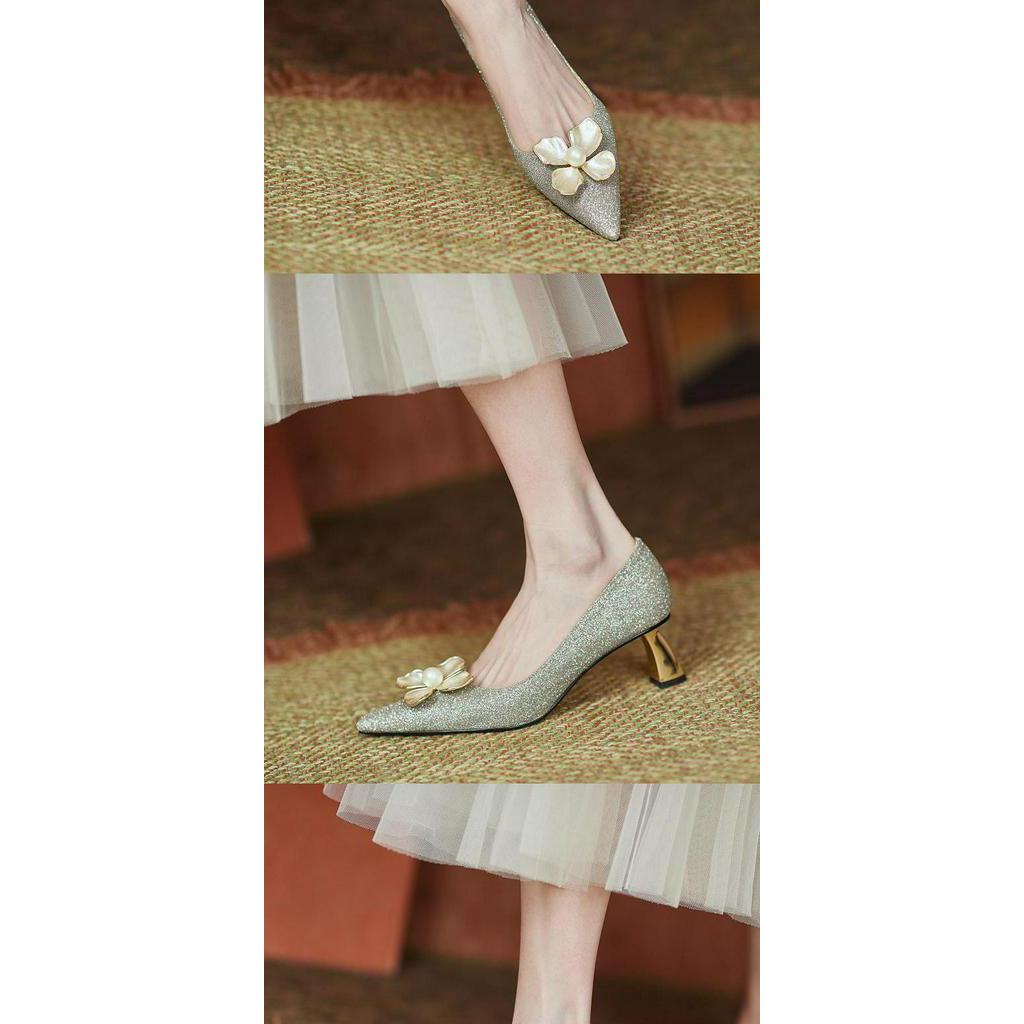 Giày Cao Gót Mũi Nhọn Thời Trang 2021 Cho Nữ