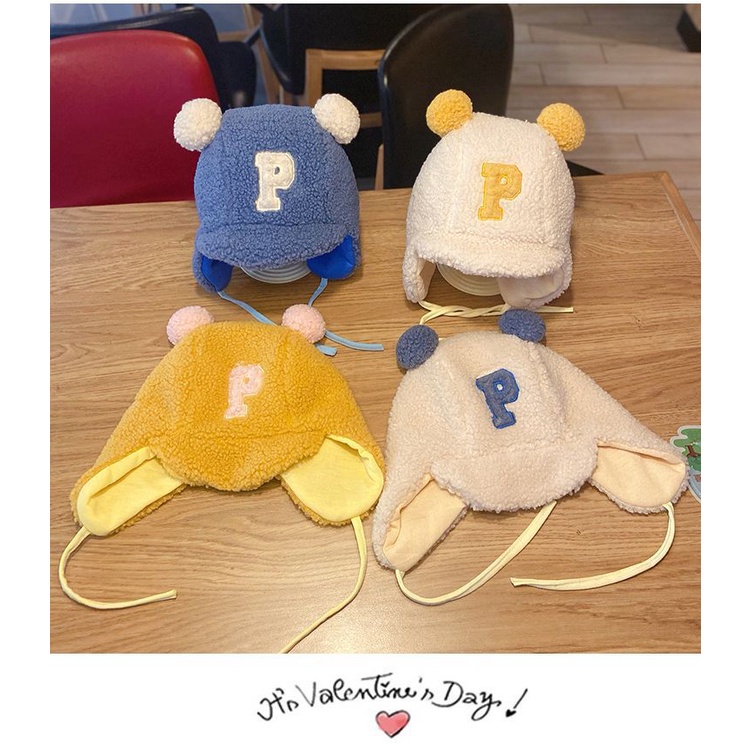 Mũ trùm tai AMILA chất liệu dày dặn ấm áp dễ thương cho bé tùy chọn màu sắc