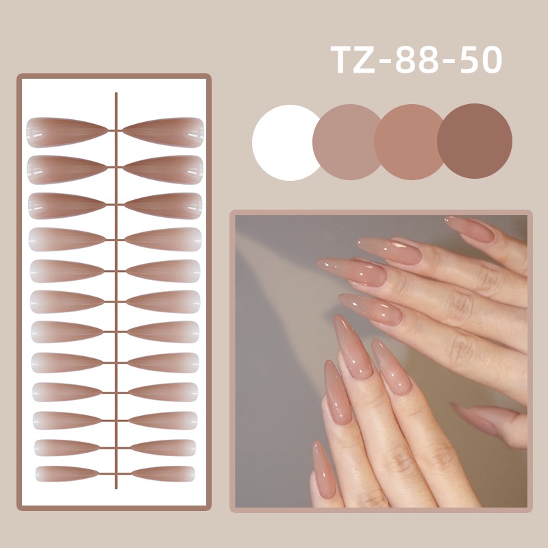 Set 24 móng tay giả màu sắc xinh xắn<br>