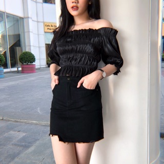 Áo trễ vai voan kính
