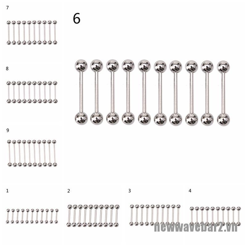 Set 2 / 10 Khuyên Xỏ Cơ Thể Bằng Thép Không Gỉ Cá Tính
