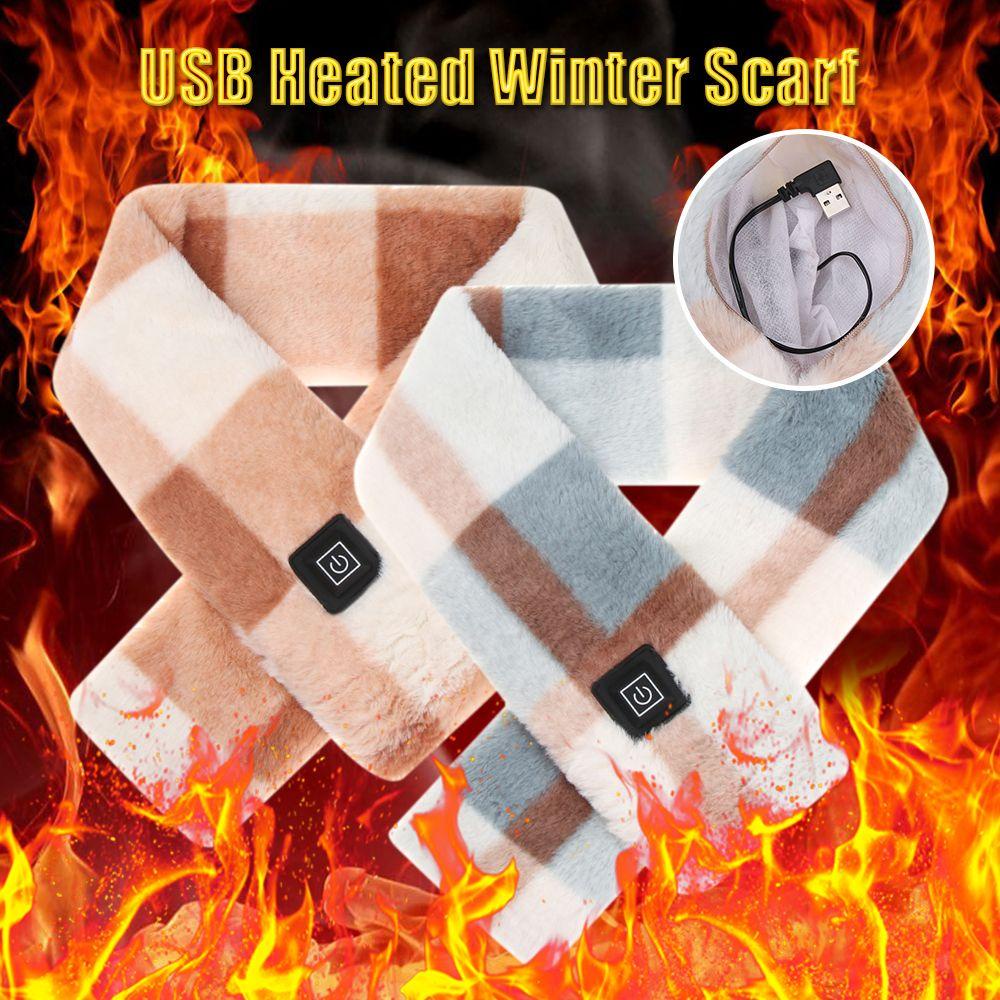 SUSANS Khăn Choàng Cổ Giả Lông Thỏ Giữ Ấm Bằng Điện Sạc Cổng USB