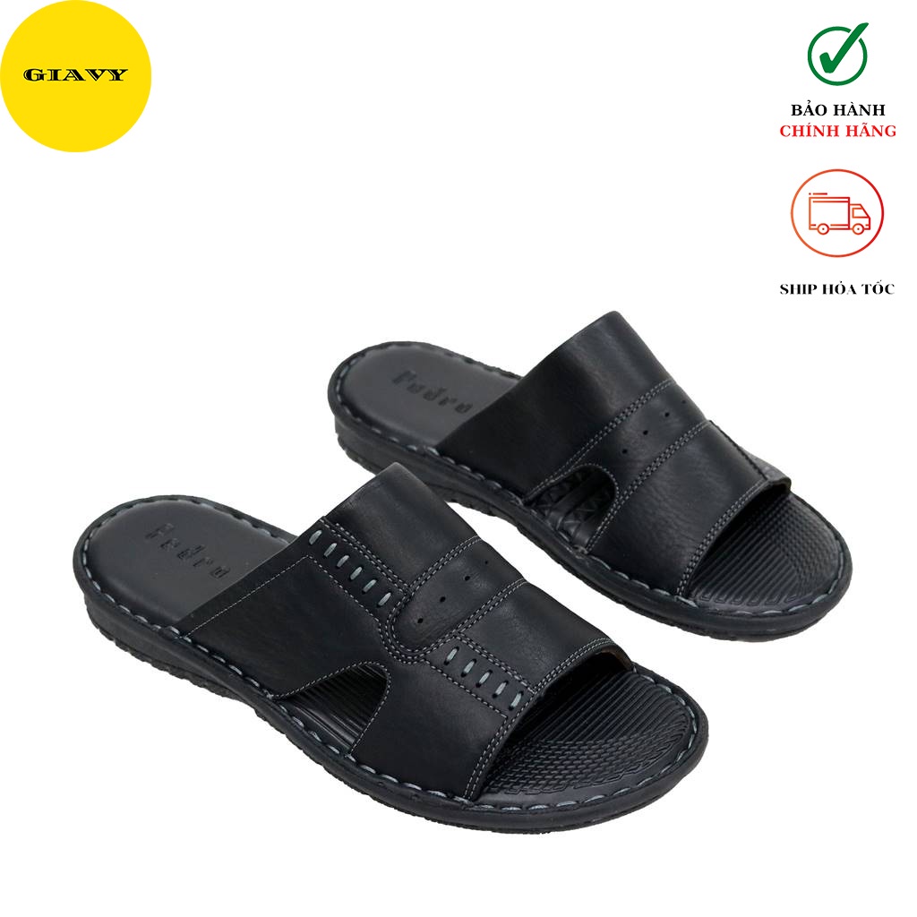 Dép nam quai da, dép nam trung niên, đế dúc L0018 - GIÀY GIAVY