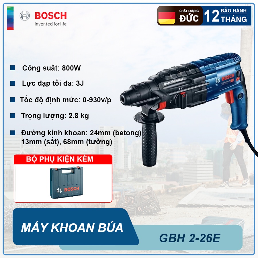 Máy khoan bê tông Bosch GBH 2-26E 800W