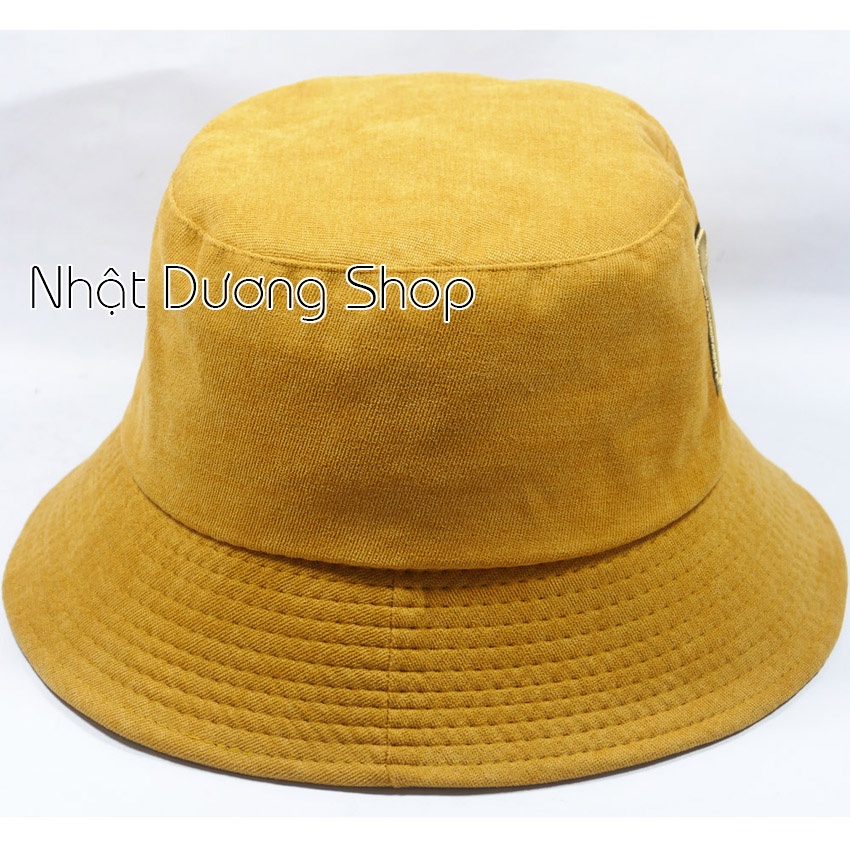 Mũ bucket vành cụp nhung thêu chữ C phong cách ❤ Nón tai bèo nam nữ unisex cao cấp