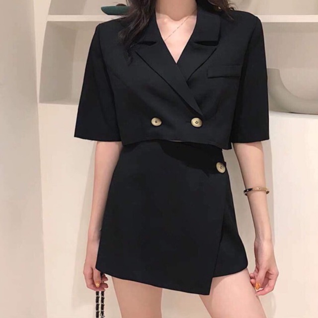 [Mã WAMT1505 giảm 10K đơn 0K] WONDER SET - SET ÁO VEST CROP + CHÂN VÁY ĐẮP CHÉO