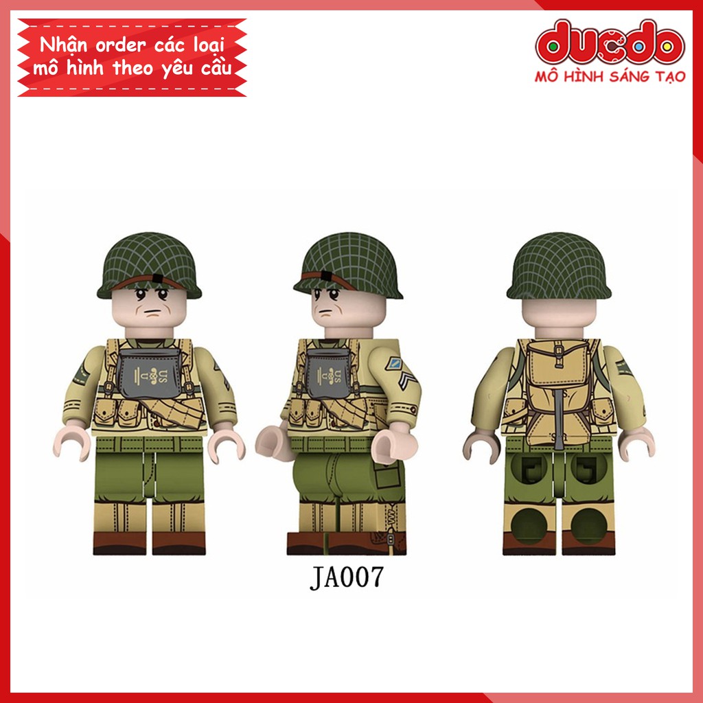 Minifigures chiến binh Army trong chiến tranh thế giới - Đồ chơi Lắp ghép Xếp hình Mô hình Mini WW2 JA003