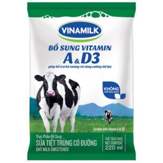 Sữa tiệt trùng Vinamilk bịch 220ml