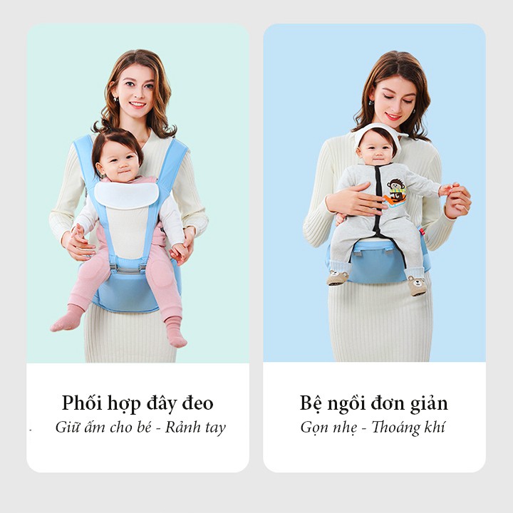 Địu em bé 6 tư thế chống gù Baby-S, Địu cho bé 0-2 tuổi đa năng vải lưới thoáng mát – SSS013