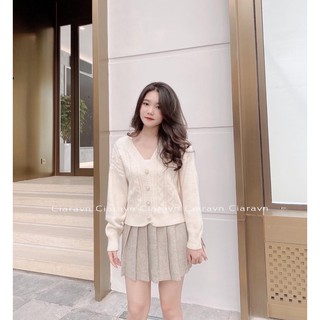 Áo len kem cúc ngọc, cv len