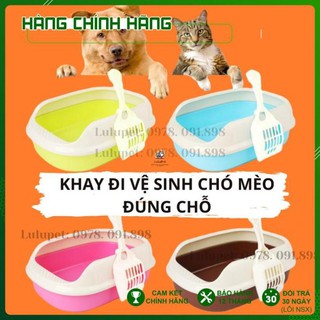Khay vệ sinh thú cưng/ khay vệ sinh chó mèo có cột/ khay vệ sinh thành cao