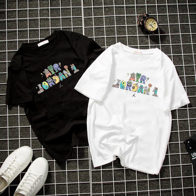 Áo thun unisex form rộng chữ kiểu đồ họa Hàn Quốc vải dày mịn 2019T2050