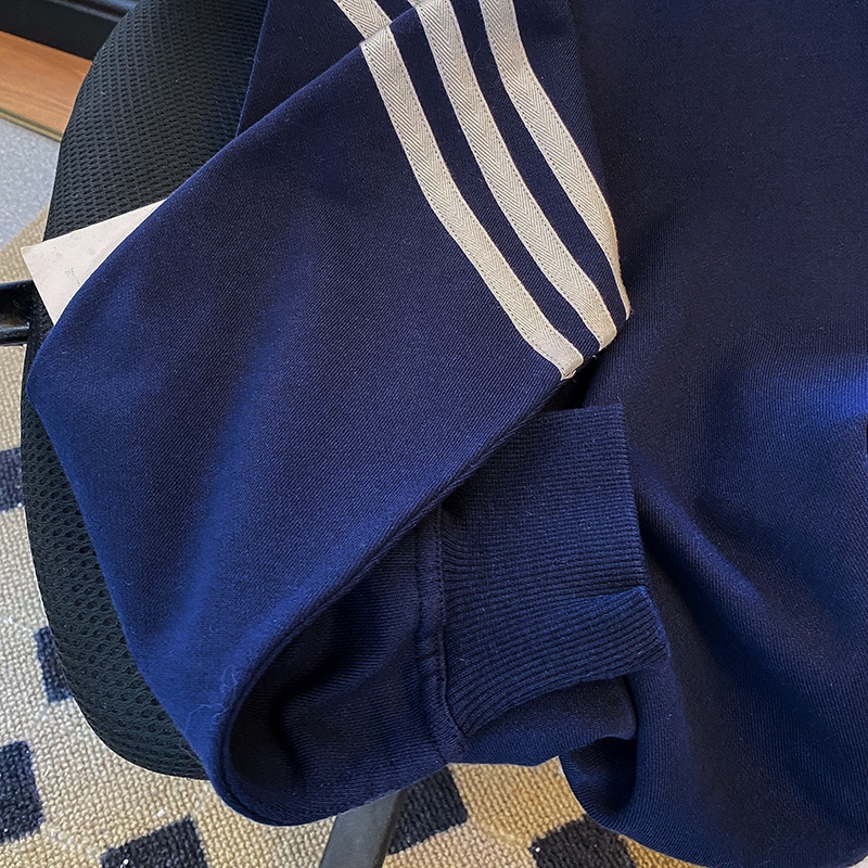 Áo Thun Tay Dài Form Rộng Họa Tiết Sọc Theo Phong Cách Preppy Dễ Phối Đồ