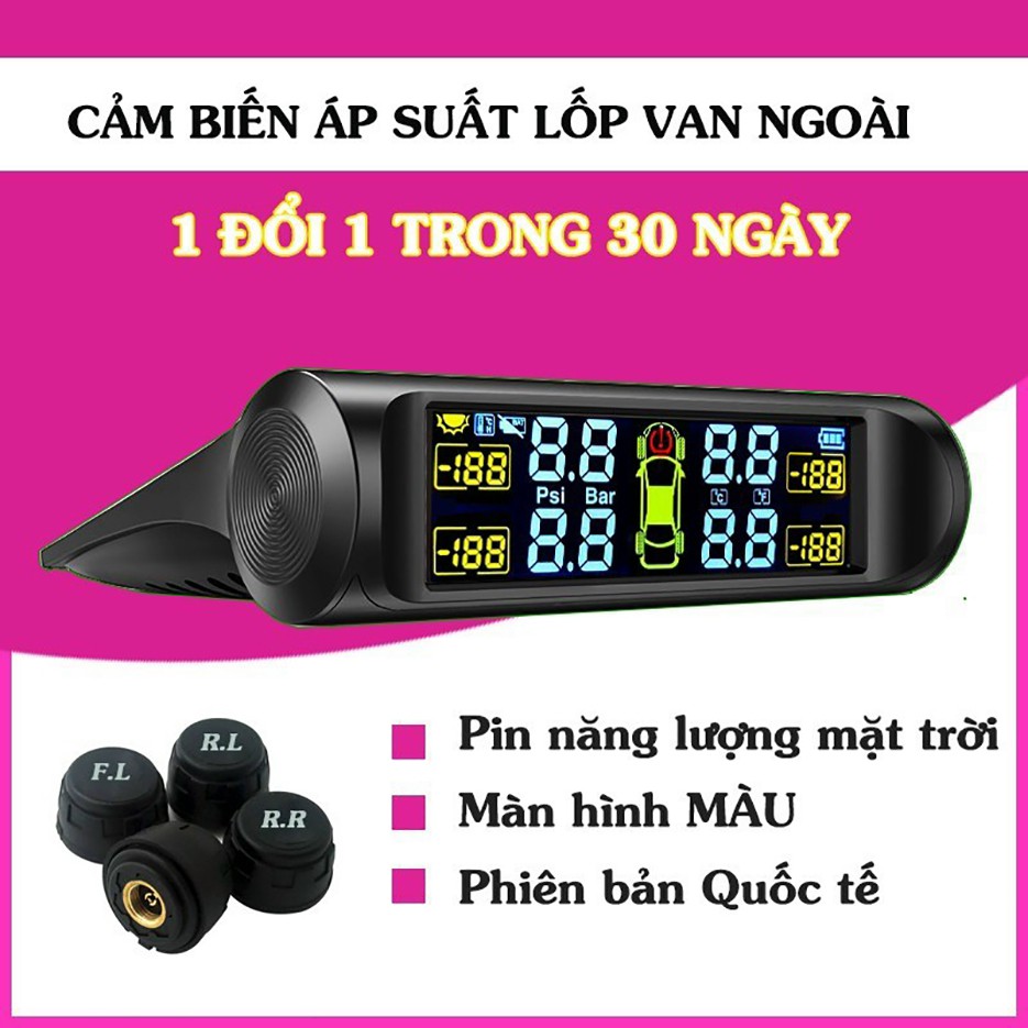 Cảm biến áp suất lốp van ngoài màn hình màu, cảm biến áp xuất lốp TPMS