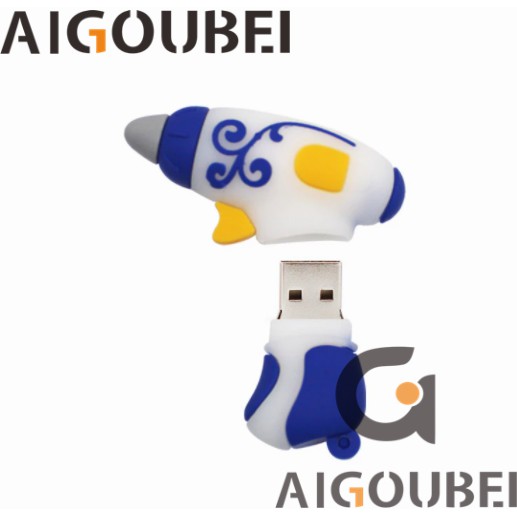 [Spot ＆ COD] USB 2.0 Di động Dễ thương Đẹp Kéo Thước Súng Keo Silicone Đĩa Flash USB Ngón tay cái Thẻ nhớ USB Flash Disk Thích hợp cho Máy tính xách tay 1GB 2GB 4GB 8GB 16GB 32GB 64GB 128GB