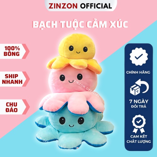 Bạch tuộc cảm xúc êm mịn dễ thương nhồi bông cao cấp ZinZon