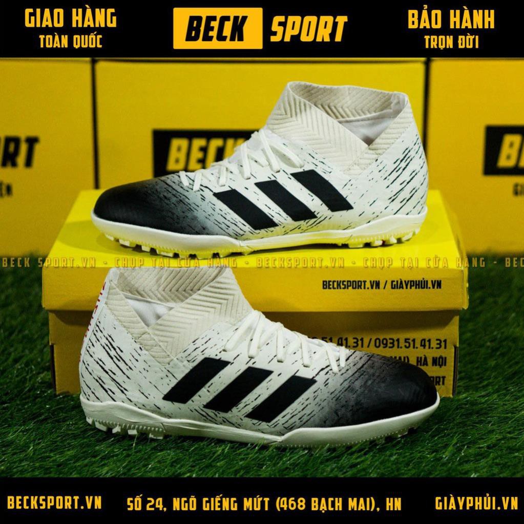 giảm giá HOT SẴN Giày Bóng Đá Nemeziz 18.3 Trắng Mũi Đen Cổ Chéo TF new new ' ^ !