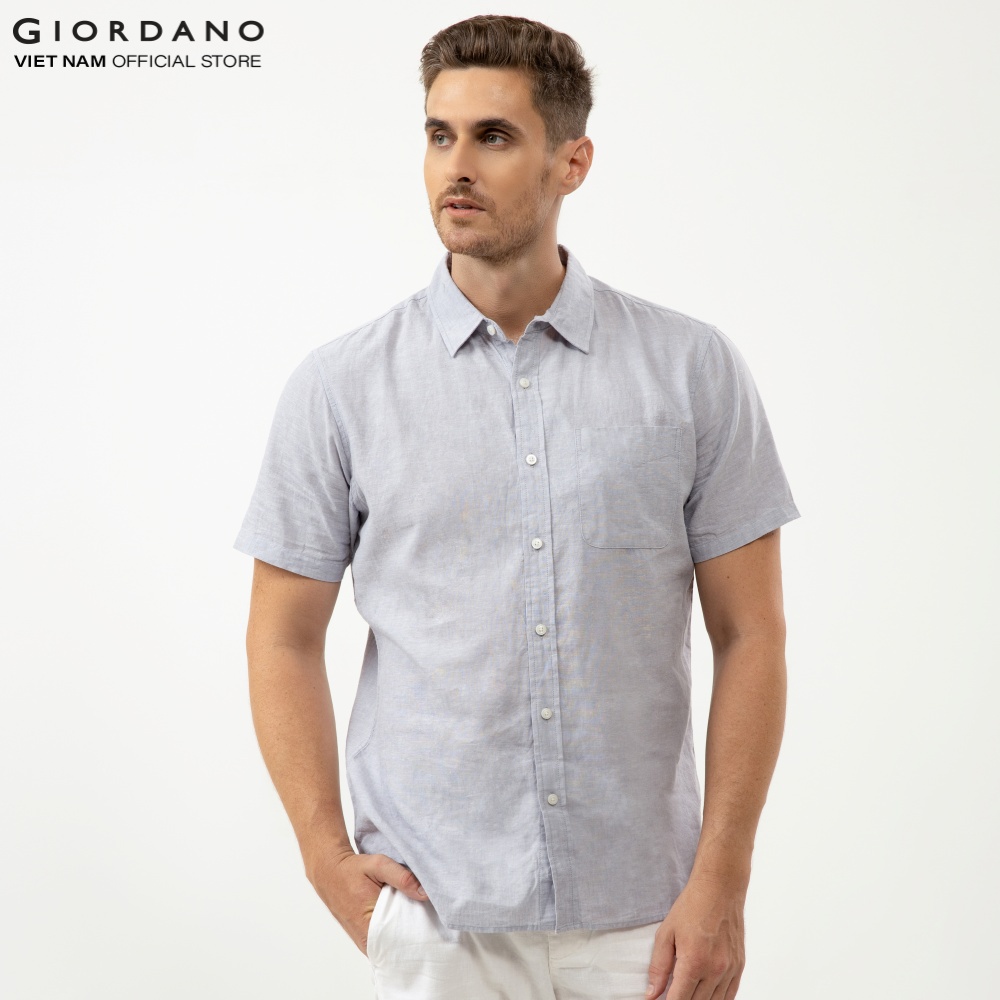 Áo Sơ Mi Linen Oxford Ngắn Tay Giordano 01049202