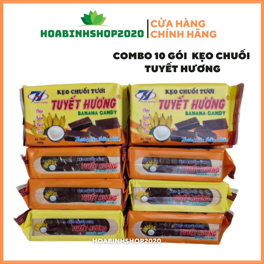 [ BÁN SỈ] Combo 10 Gói Kẹo Chuối Tươi- 400G
