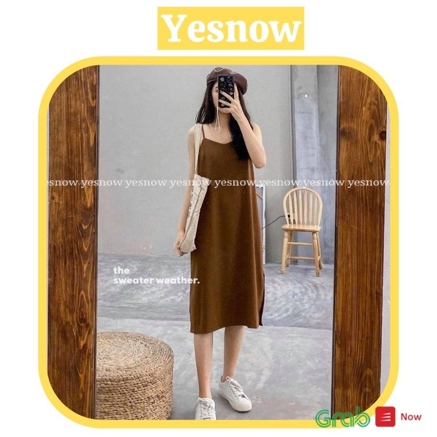 Váy 2 dây, đầm xuông - chất đũi lụa cực mát - chất liệu vải đũi trơn basic nữ đẹp ( hàng có sẵn)