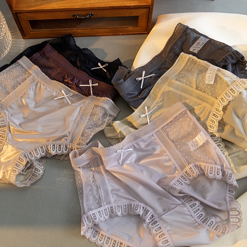 Set 4 Quần Lót Ren Lưng Thấp Quyến Rũ Cho Nữ MM3708