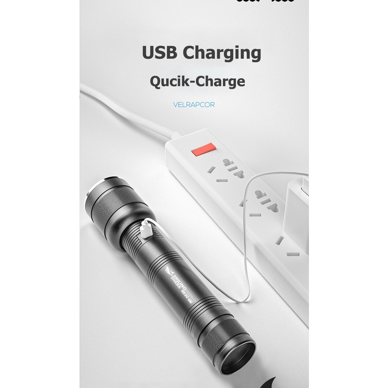 Smilingshark E81 Đèn pin mini mạnh mẽ có thể sạc lại USB 3 chế độ Đèn đuốc chống thấm nước cho Đi bộ đường dài cắm trại ngoài trời | BigBuy360 - bigbuy360.vn