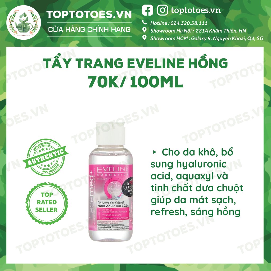 Nước tẩy trang minisize Eveline Facemed+ Micellar 3 in 1 tẩy sạch cho mặt-mắt-môi, giữ ẩm cho da