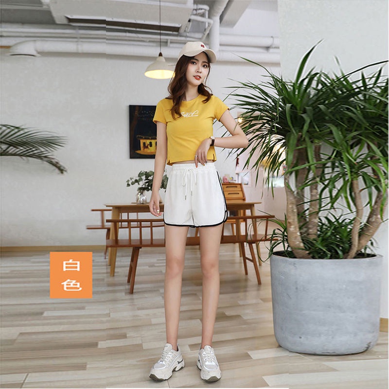 Quần ngắn thể thao lưng cao ống rộng size S-5XL tùy chọn cho nữ | BigBuy360 - bigbuy360.vn