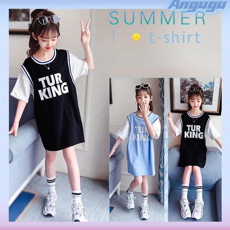 Đầm Thun 100% Cotton Dáng Rộng Tay Ngắn Thời Trang Mùa Hè Dành Cho Bé Gái Từ 3 Đến 4 Đến 5-6 Đến 7 Đến 8 Đến 9 Đến 10 Đến 11 Đến 12 Tuổi 2022