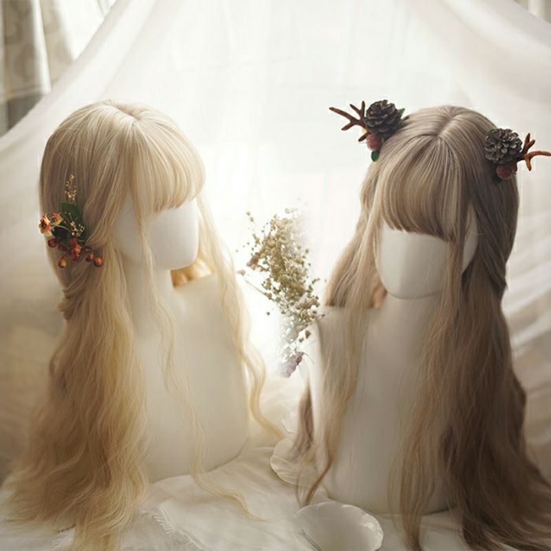[Sẵn] Wig teen/lolita/cosplay vàng nâu mật ong A8215 xoăn trục - Nguyên đầu dài [Miu Cosplay]