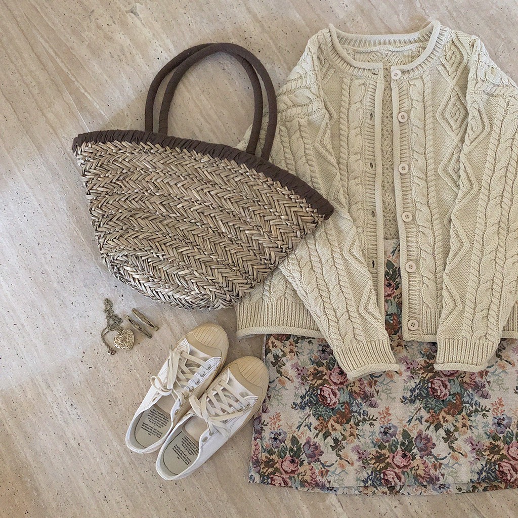 (ORDER) Áo Cardigan len vặn thừng Vintage đáng yêu - Có ảnh thật | BigBuy360 - bigbuy360.vn