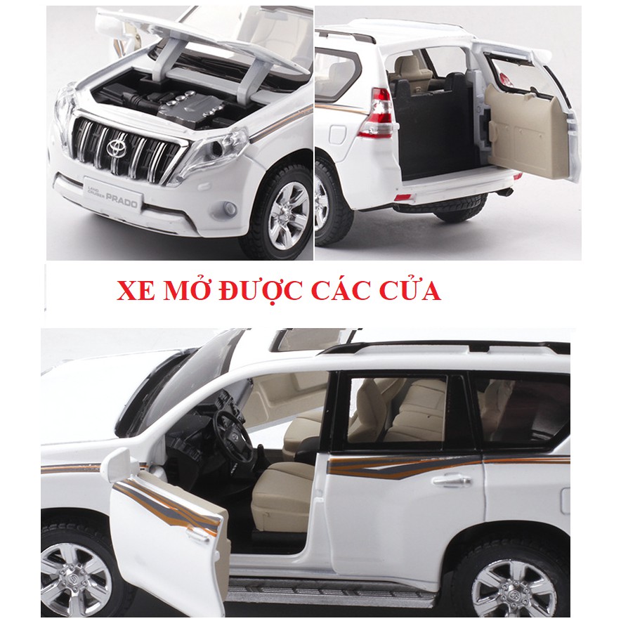 Xe mô hình ô tô Toyota Land cruiser PRADO bằng sắt tỉ lệ 1:32 có đèn và âm thanh