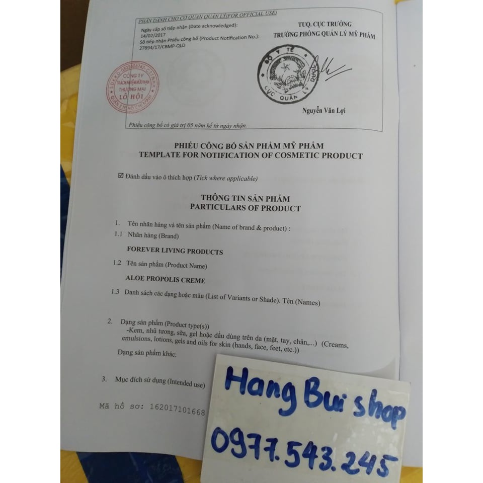 KEM DƯỠNG DA ALOE PROPOLIS CREME 051 FLP