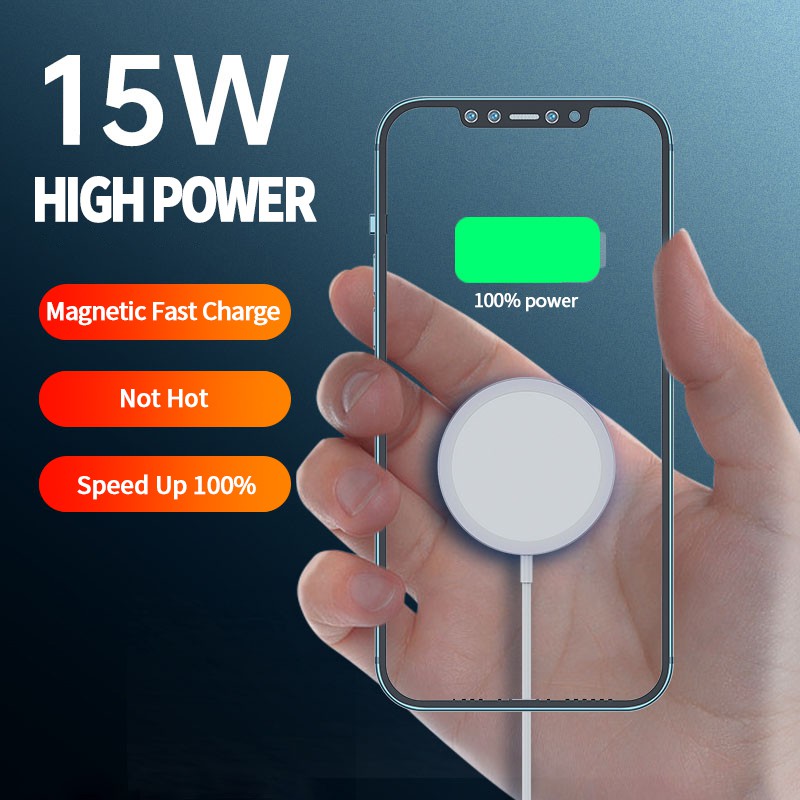 Đế Sạc Nhanh Không Dây 15W Cho Iphone 8 Plus Xs Max Xr 11 12 Pro Max 12