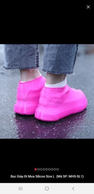 Bọc giày đi mưa chất liệu silicon chống thấm co giãn