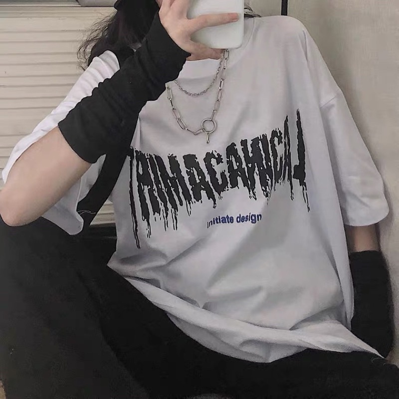 Áo thun tay lỡ form rộng , áo phông unisex chất cotton in hình maca